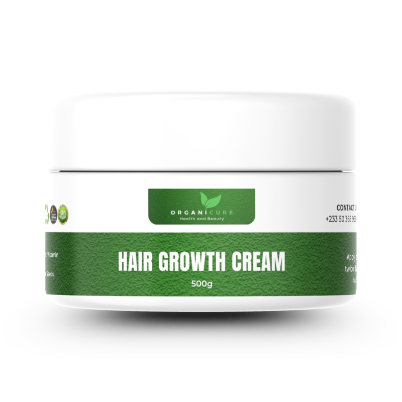 Organicure Hair Growth Cream 500g in white jar with green label